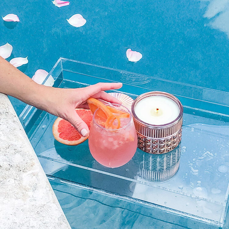 Pink Grapefruit & Prosecco Candle with cocktail Make Me Blush
